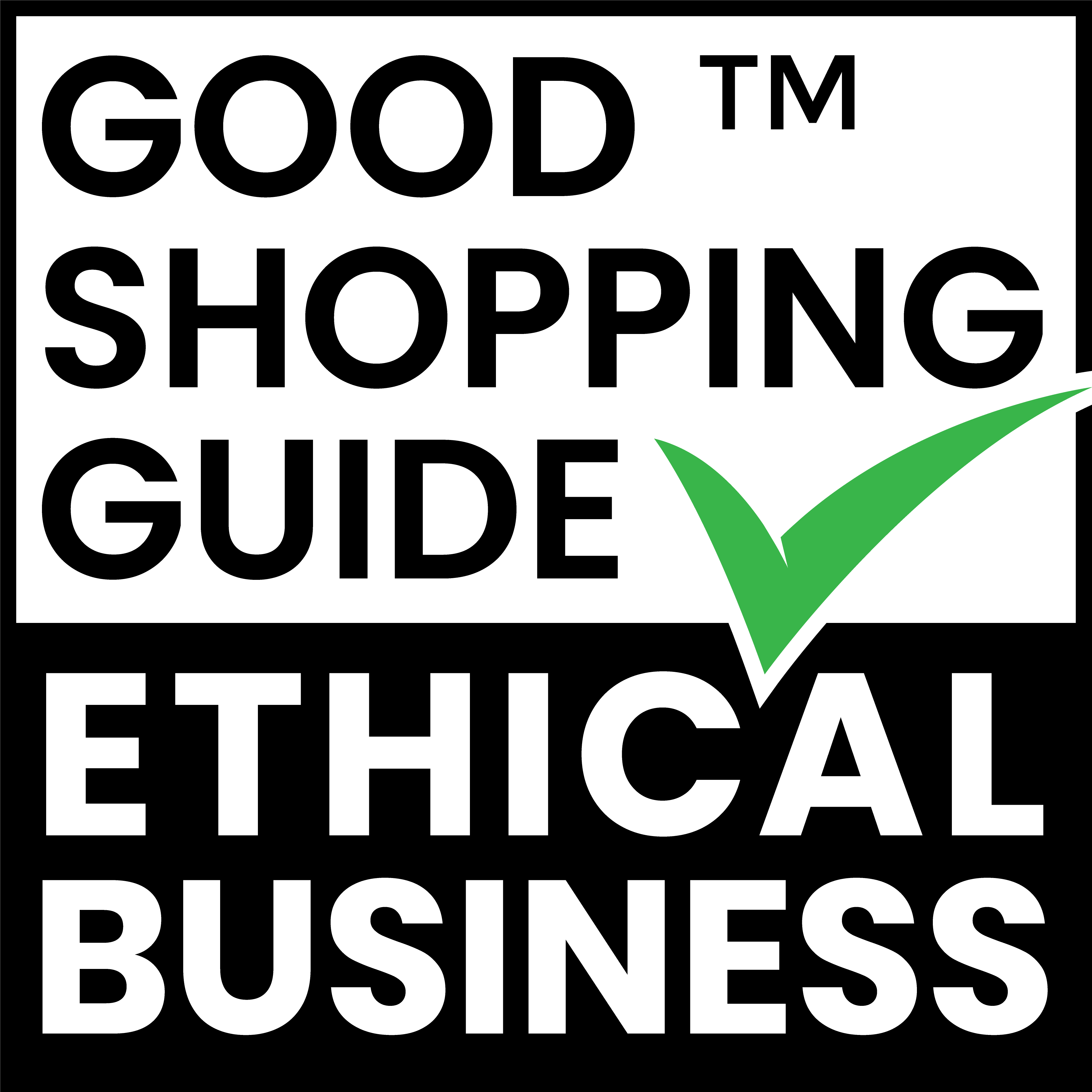 Ethical Bus Sq Blk Greentick Tm